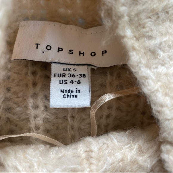Topshop cable knit midi jumper dress in ivory - Picture 7 of 8